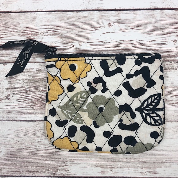 Vera Bradley Yellow Floral Leopard Print Wallet - Picture 1 of 5